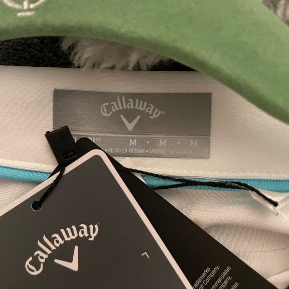 Callaway Women’s Sleeveless Active Tank with Buttons in White and Blue Size: M - Picture 4 of 4